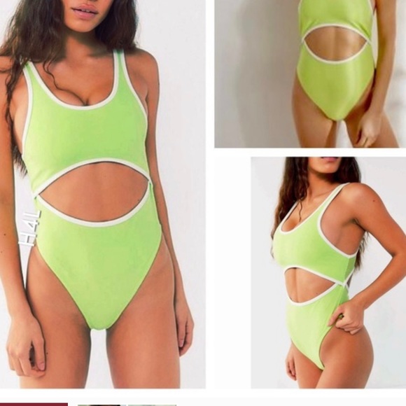 Urban Outfitters Out From Under Jax Neon cut out bodysuit size Medium - Picture 1 of 11